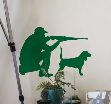 Metsästäjä ja koira ihmistarroja - Tenstickers