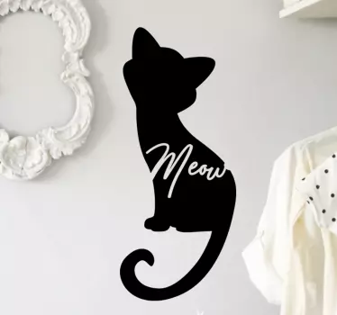 Miau kissa siluetti seinätarra - Tenstickers
