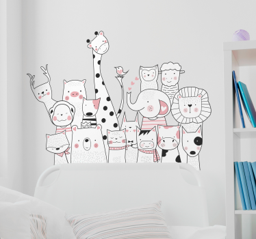 Minimalistinen eläimen piirtäminen pään seinäkoriste - Tenstickers