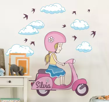 Mopo & Tyttö Sisustustarra - Tenstickers