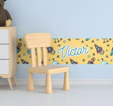 Muokattava nimi reunus tarra - Tenstickers