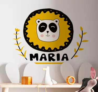 Muokattava panda-taide seinätarra lastenhuone - Tenstickers
