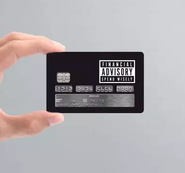 Musta varoitus luottokortista Korttitarra - Tenstickers
