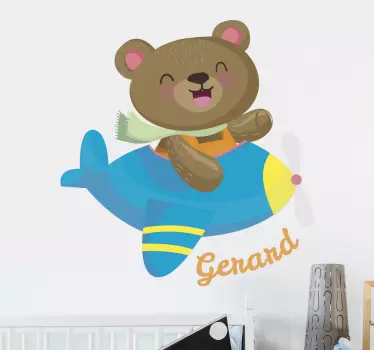 Nalle ja Lentokone Seinätarra - Tenstickers