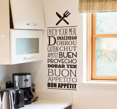 Nauttia aterian ruokala tarra - Tenstickers