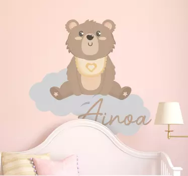 Nimi karhu ja pilvet villieläin tarra - Tenstickers