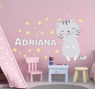 Nord tyyli kitty seinäkoriste - Tenstickers