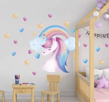 Nordic tyylinen yksisarvinen eläintarra - Tenstickers