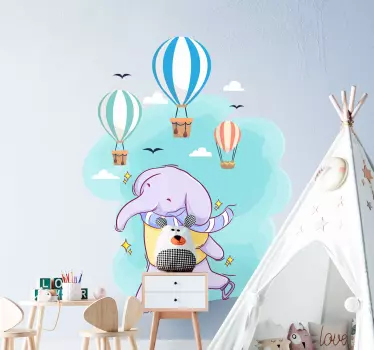 Norsu leikkii ilmapallolla pelletarra - Tenstickers
