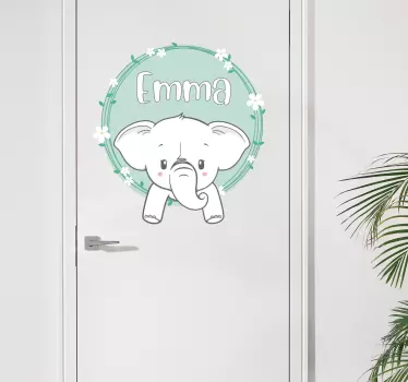 Norsu nimellä lasiovi tarra - Tenstickers