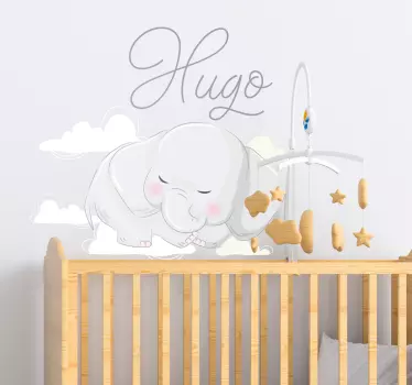 Norsu nimettyjen pilvien nukkumisen kuva -tarra - Tenstickers