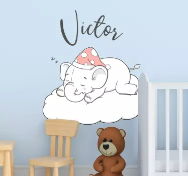 Norsu pilvissä nimellä eläimen seinätarra - Tenstickers