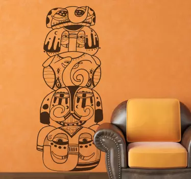 Norsu totem seinä tarra - Tenstickers
