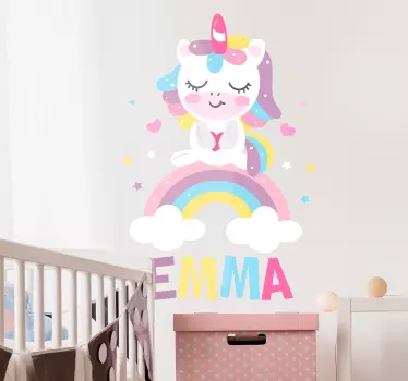 Unicornin yksilöllinen tarra - Tenstickers