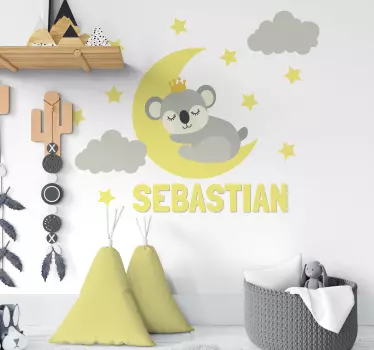 Nukkuva kuningas koala lastenhuone seinätarra - Tenstickers