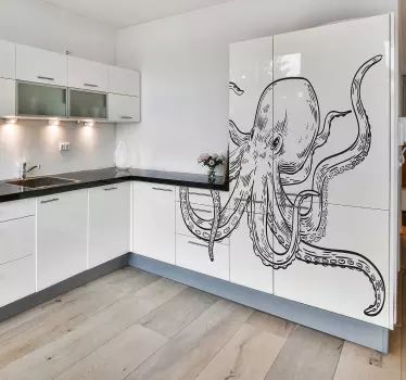 Octopus kuvaus sisustustarra - Tenstickers