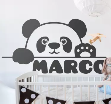 Oma nimi vauvan panda seinätarra lastenhuone - Tenstickers
