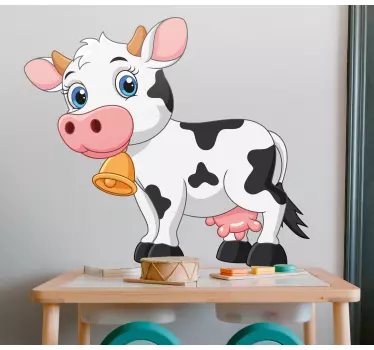 Onnellinen sarjakuva lehmä eläintarrat - Tenstickers