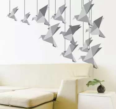 Origami linnut seinä tarra - Tenstickers