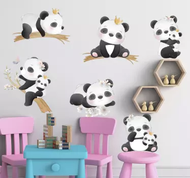 Pandan elämä Villieläintarrat - Tenstickers