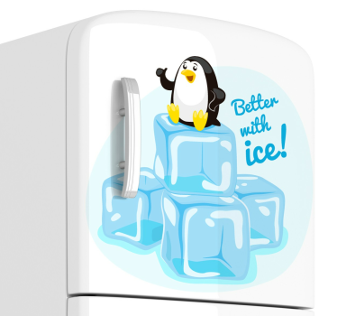 "Better with ice" pingviini jääkaappitarra - Tenstickers
