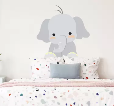 Pehmoinen norsu lapsille tarra - Tenstickers
