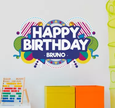 Personoitava Happy Birthday sisustustarra - Tenstickers