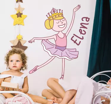 Personoitu lasten sisustustarra ballerina - Tenstickers