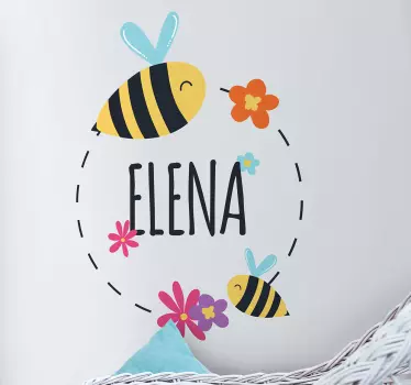 Kevään mukautettu nimi kuvitus seinätarra - Tenstickers