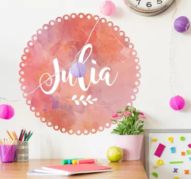Oma nimi marmori kuvitus seinätarra - Tenstickers