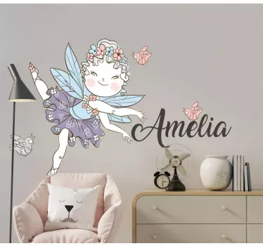 Pieni keiju prinsessa lastenhuoneen seinätarrat - Tenstickers