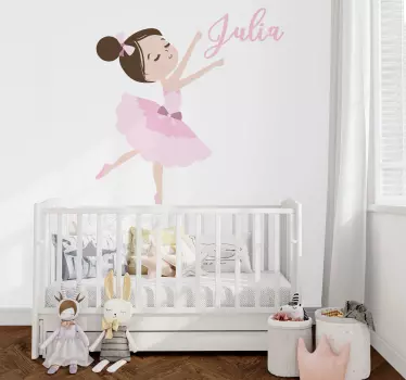 Pikku ballerina kuvitelma tarra - Tenstickers