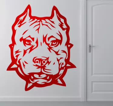 Pitbull-kasvoseinä tarra - Tenstickers