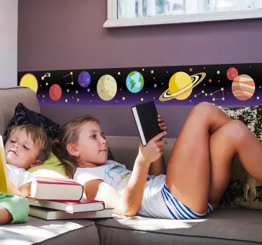 Planeetat koristereunus lastenhuoneeseen - Tenstickers