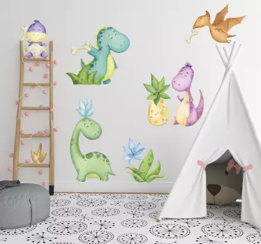 Pohjoismainen dinosaurus piirretty Dinosaurustarra - Tenstickers