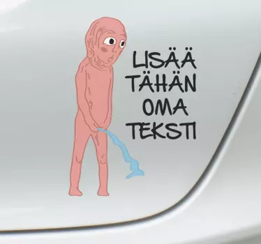 Poika pissan auton tarra - Tenstickers