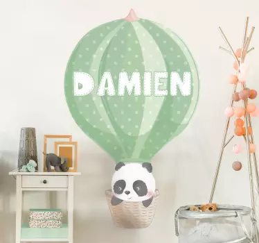 Poikavauva henkilökohtaistettu panda kuva seinätarra - Tenstickers