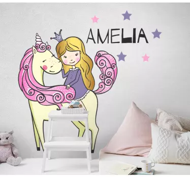 Prinsessa hevosella lastenhuoneen seinätarrat - Tenstickers