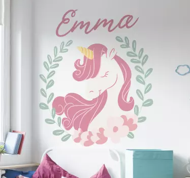 Prinsessa yksisarvinen nimi sadun seinätarra - Tenstickers