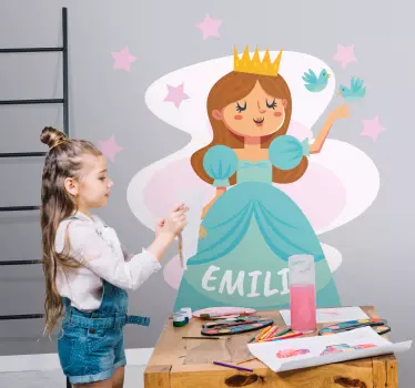 Sininen prinsessa nimeltä seinätarra lastenhuone - Tenstickers