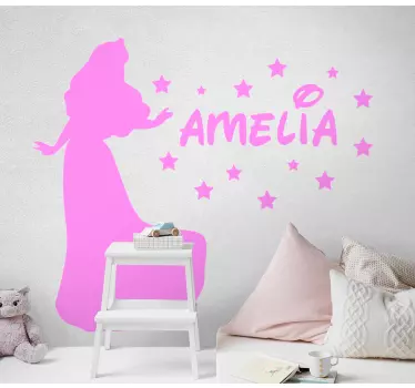 Prinsessan siluetti seinätarra lastenhuone - Tenstickers