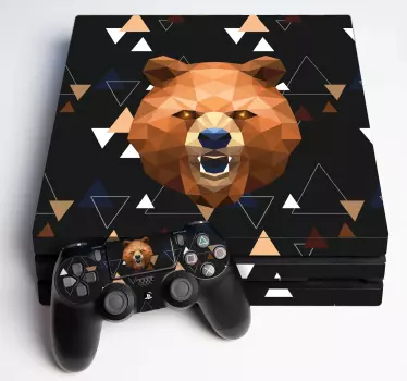 Ps4 geometrinen karhu PS4 tarra - Tenstickers