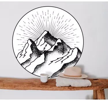 Pyöreä piirsi vuori suunnittelu luontotarra - Tenstickers