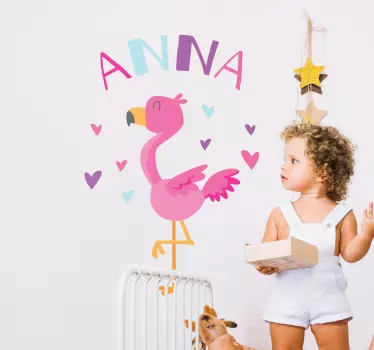 Räätälöity flamingosuunnittelu seinätarra lastenhuone - Tenstickers