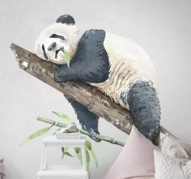 Realistinen panda kasvien kanssa Villieläintarrat - Tenstickers