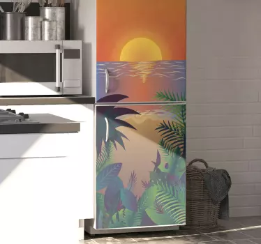 Trooppinen auringonlasku jääkaappitarra - Tenstickers