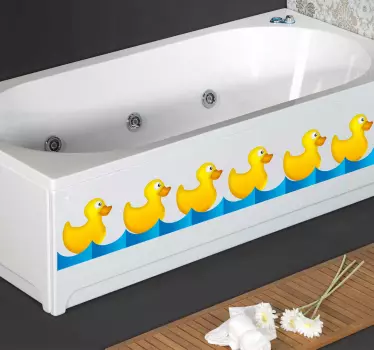 Rivi keltaisia ankkoja sisustustarra kylpyhuoneeseen - Tenstickers