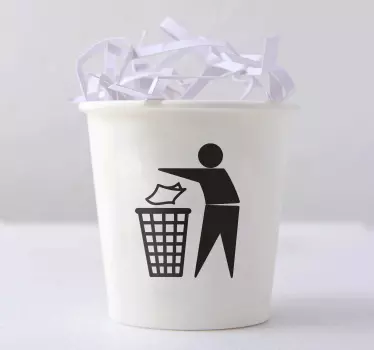 Roskakorikuvakkeen emoji-seinätarra - Tenstickers