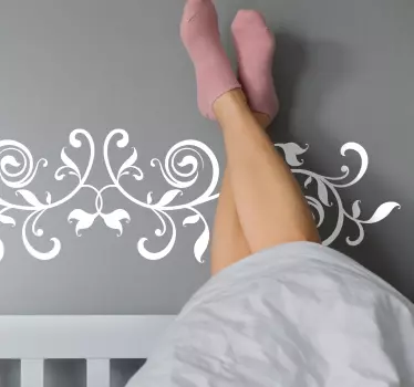 Sängynpääty tarra elegantti kasvitaitos - Tenstickers