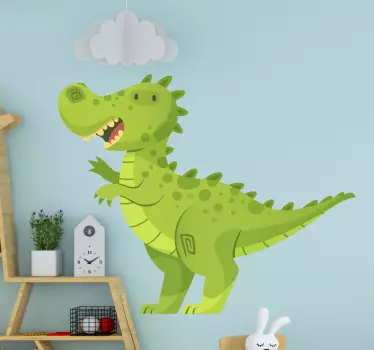 Sarjakuva vihreä dinosaurus seinätarra lastenhuone - Tenstickers